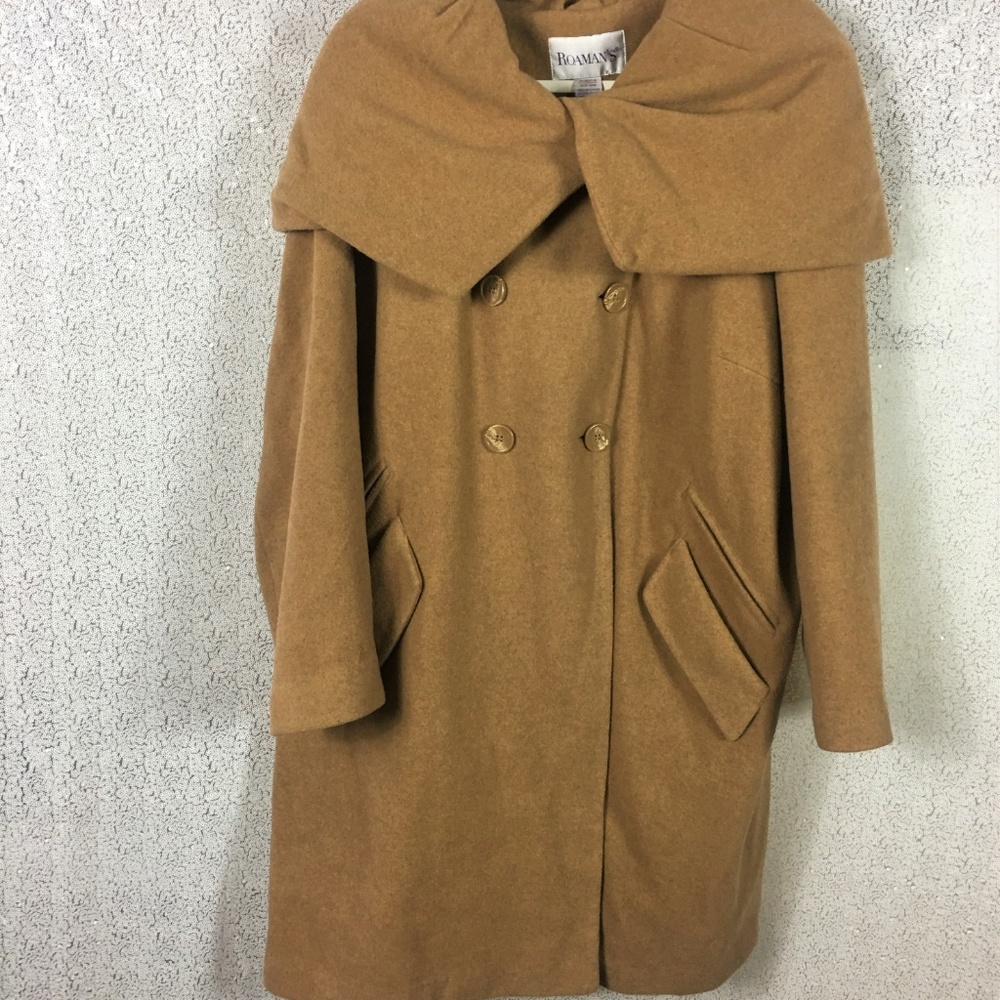 Roaman’s Camel Wool Coat - Picture 2 of 8